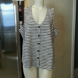 Sanctuary cotton blend striped  top